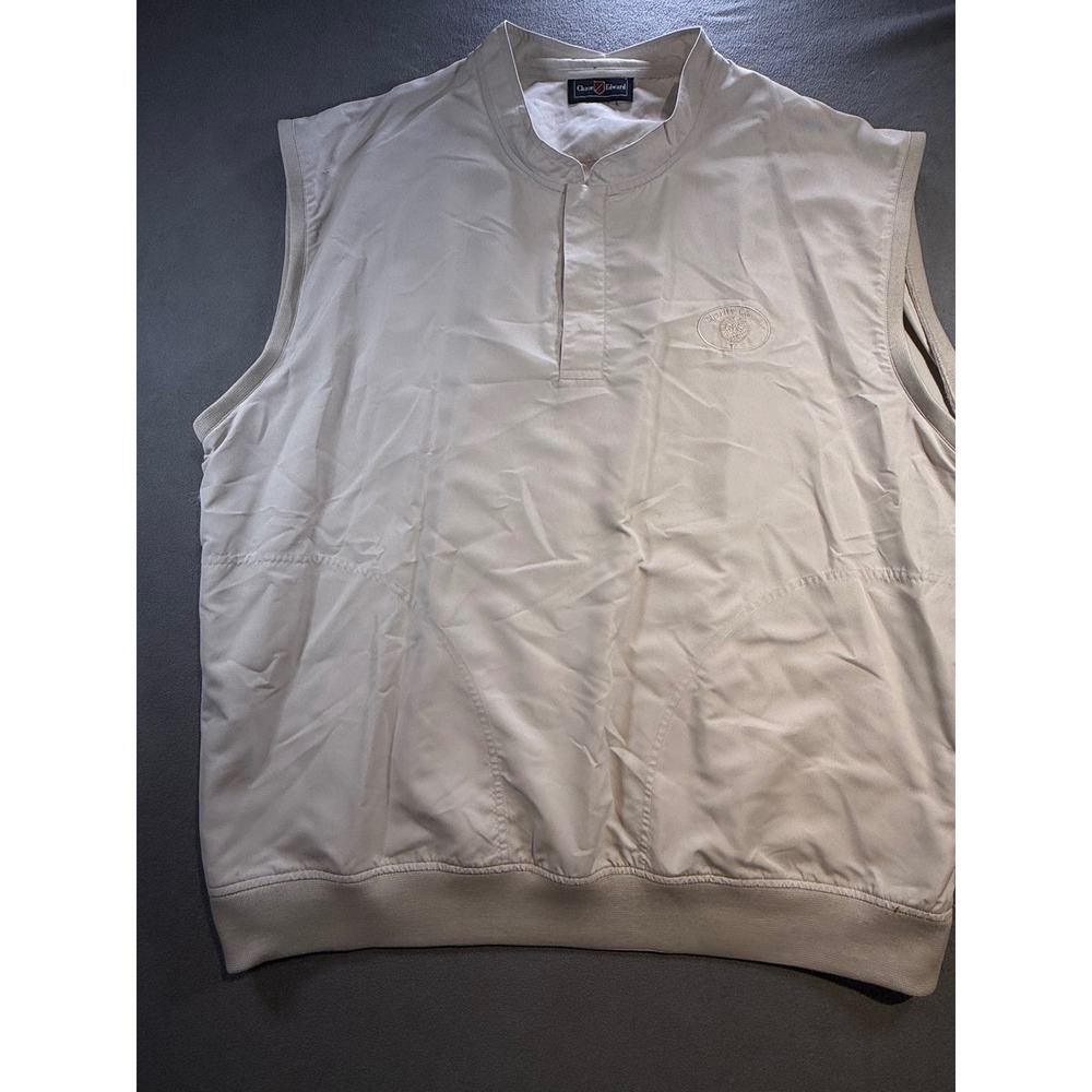Chase Edward Mens XXL Tan Golf Windbreaker Vest Charity Classic CVS Pullover